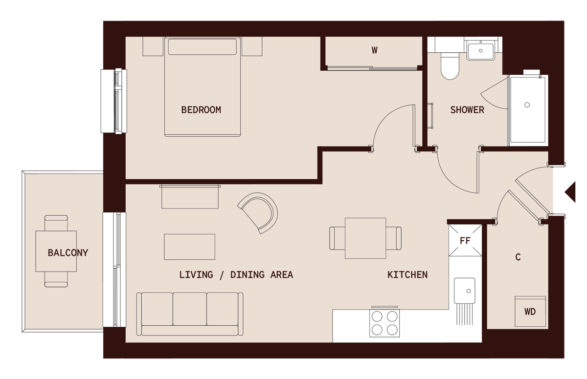 The Draper - Home 1 - Floorplan