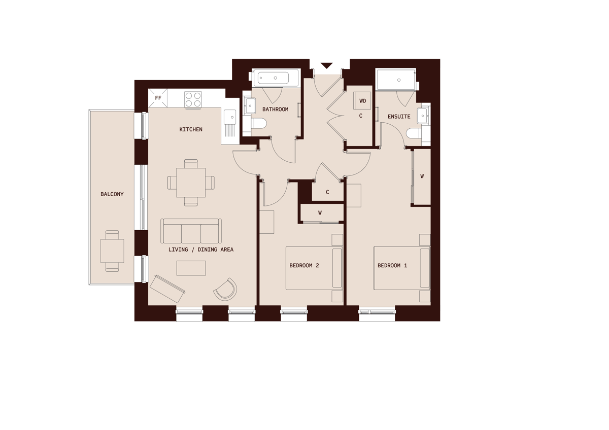 The Draper - Home 6 - Floorplan
