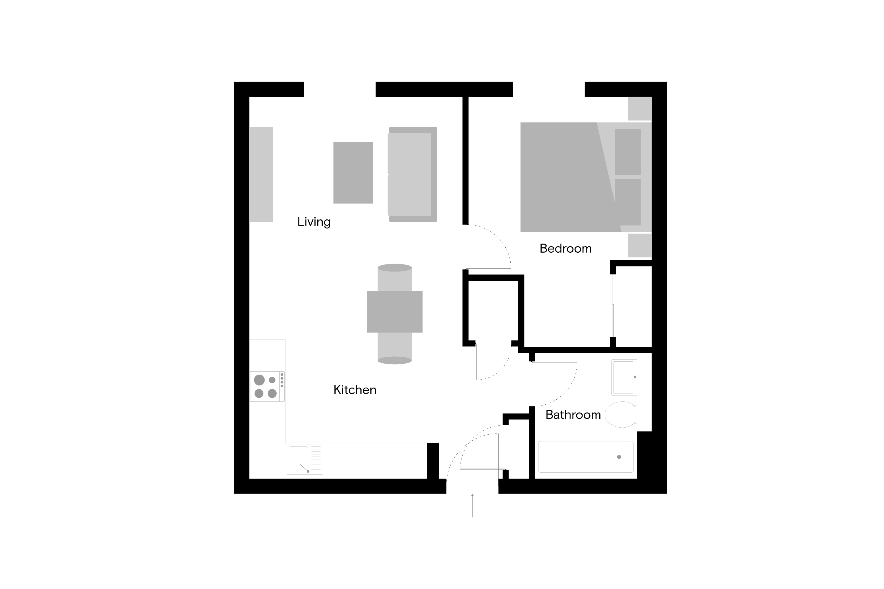 The Lansdowne - 1 Bed - Floorplan