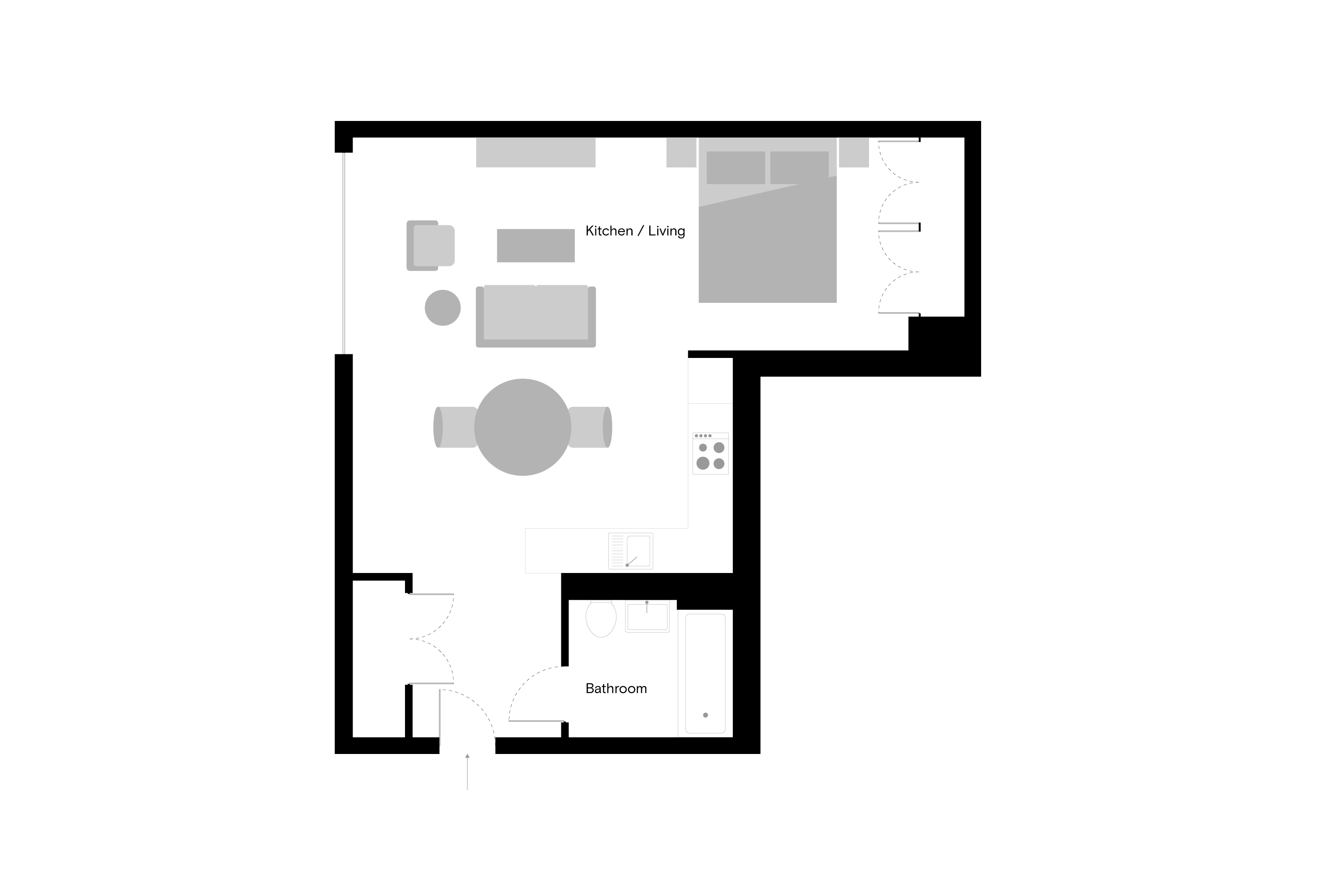 The Gessner - Studio - Floorplan