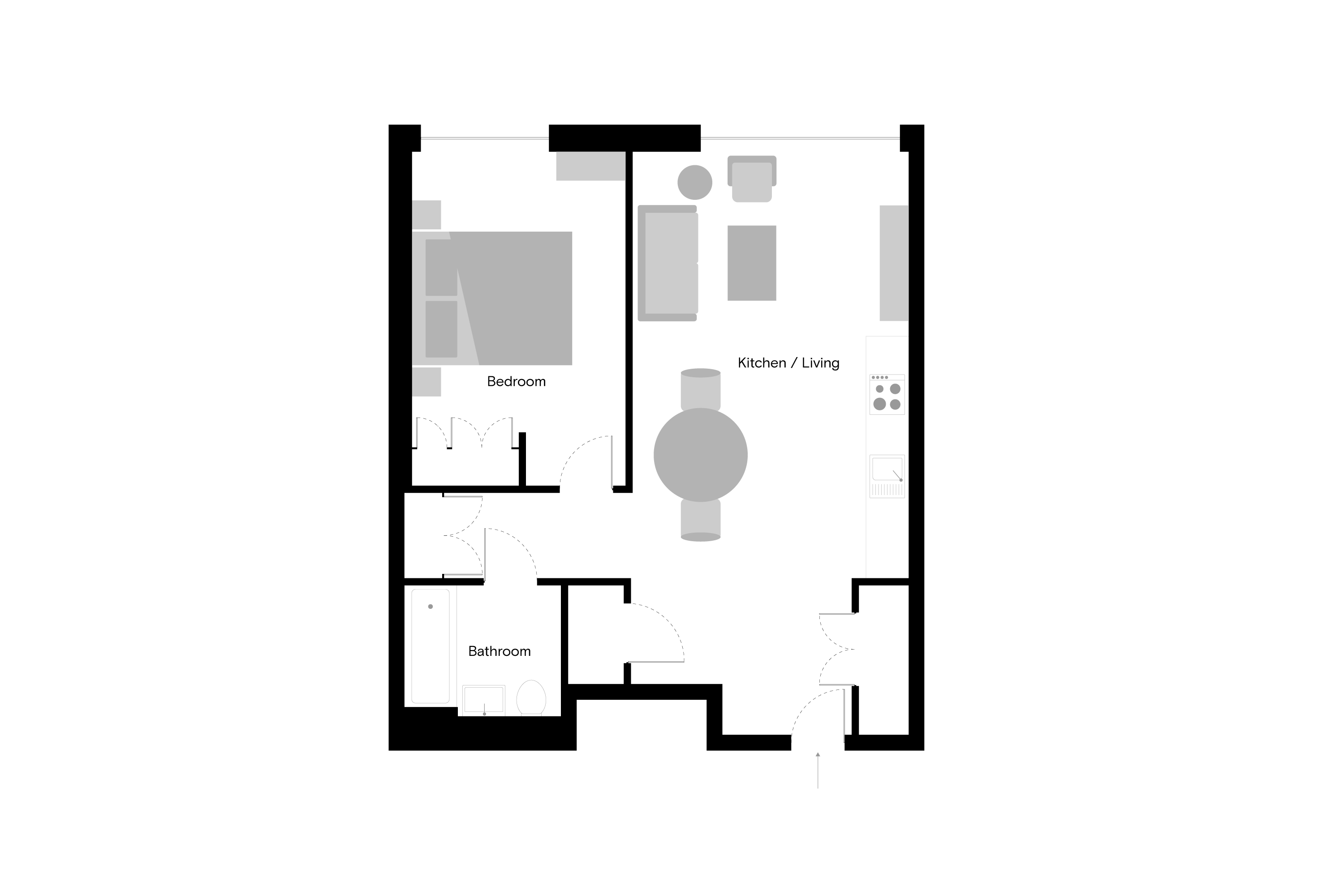 The Gessner - 1 Bed - Floorplan