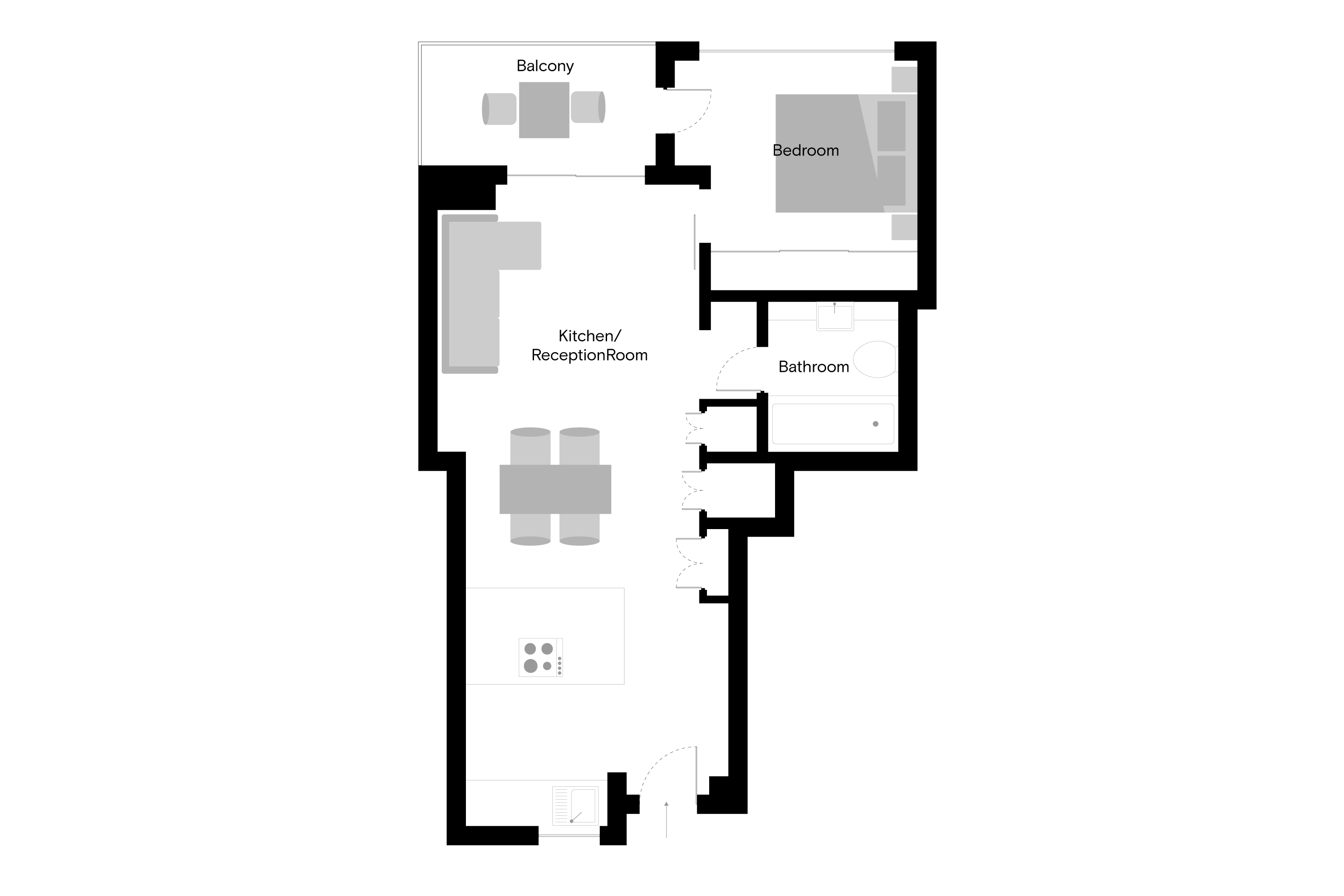 Balfron Tower - 1 Bed - Floorplan