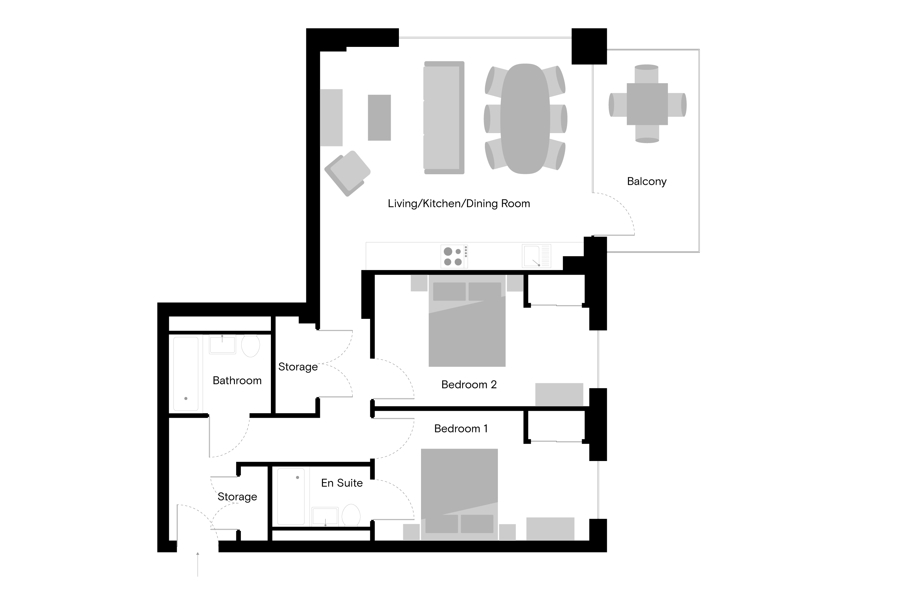 The Sessile - 2 Bed - Floorplan