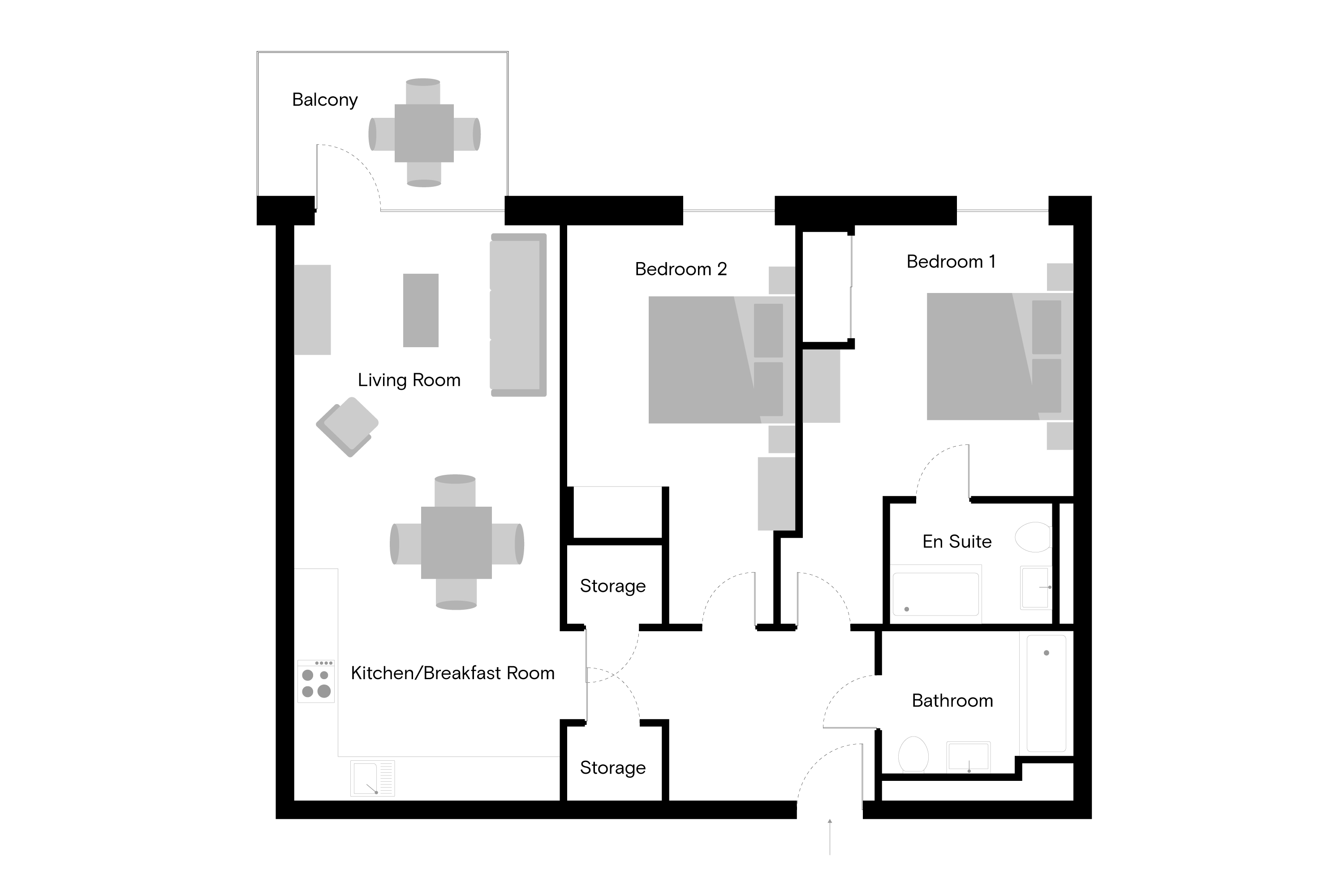 The Sessile - 2 Bed - Floorplan