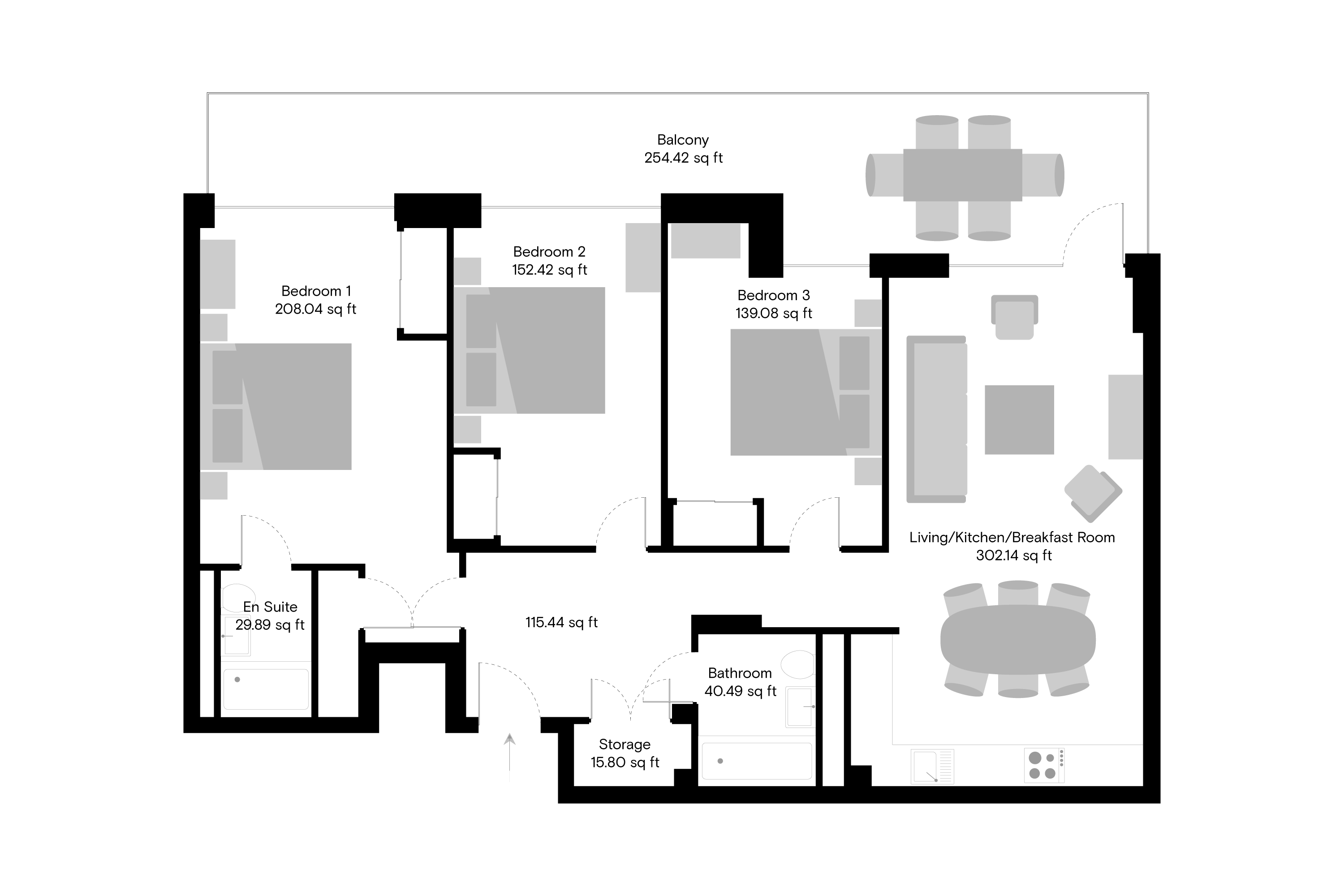 The Sessile - 3 Bed - Floorplan