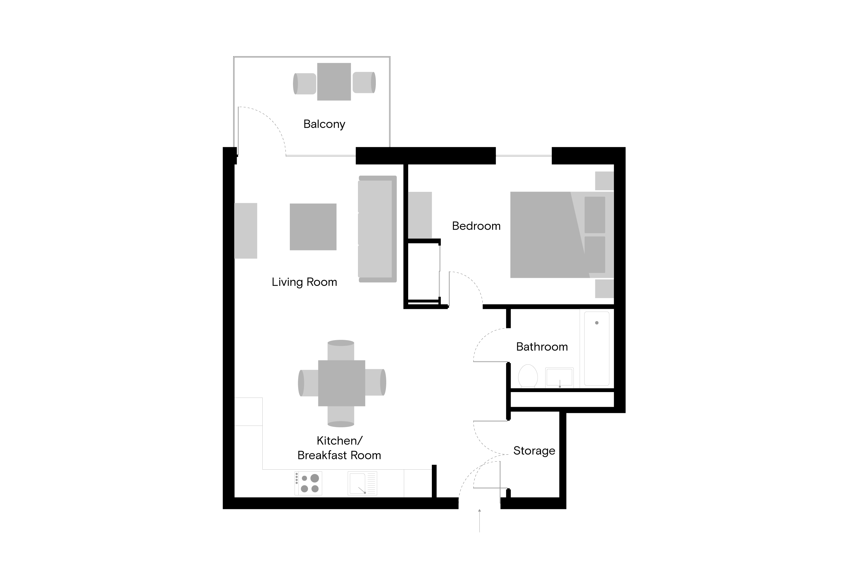 The Sessile - 1 Bed - Floorplan