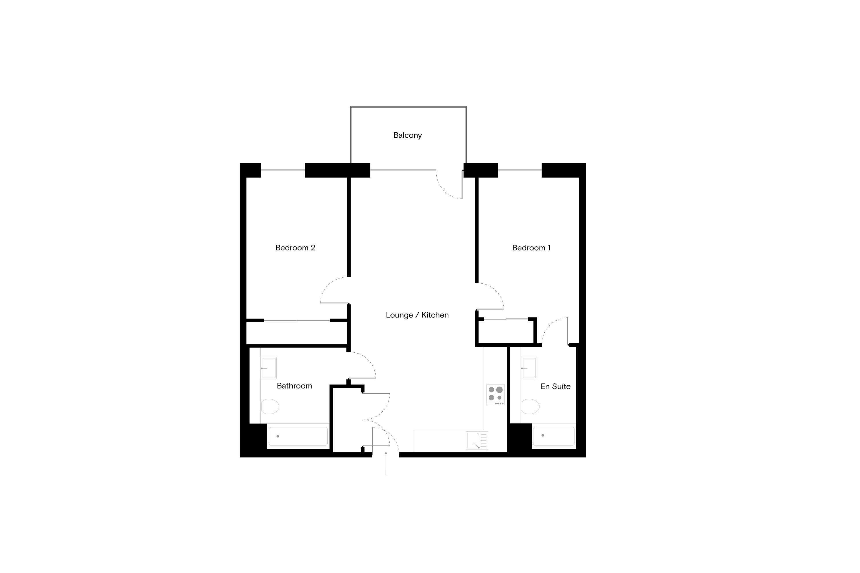 The Kell - 2 Bed - Floorplan