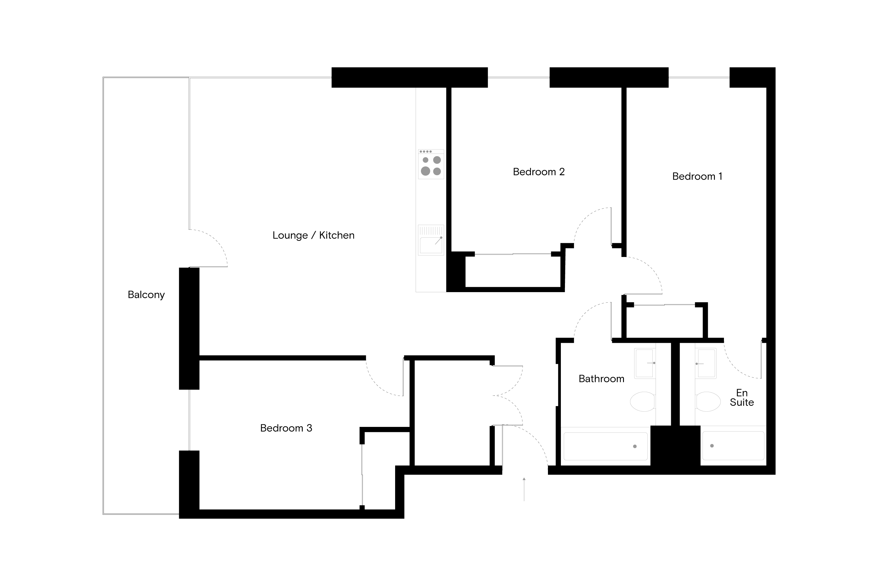 The Kell - 3 Bed - Floorplan
