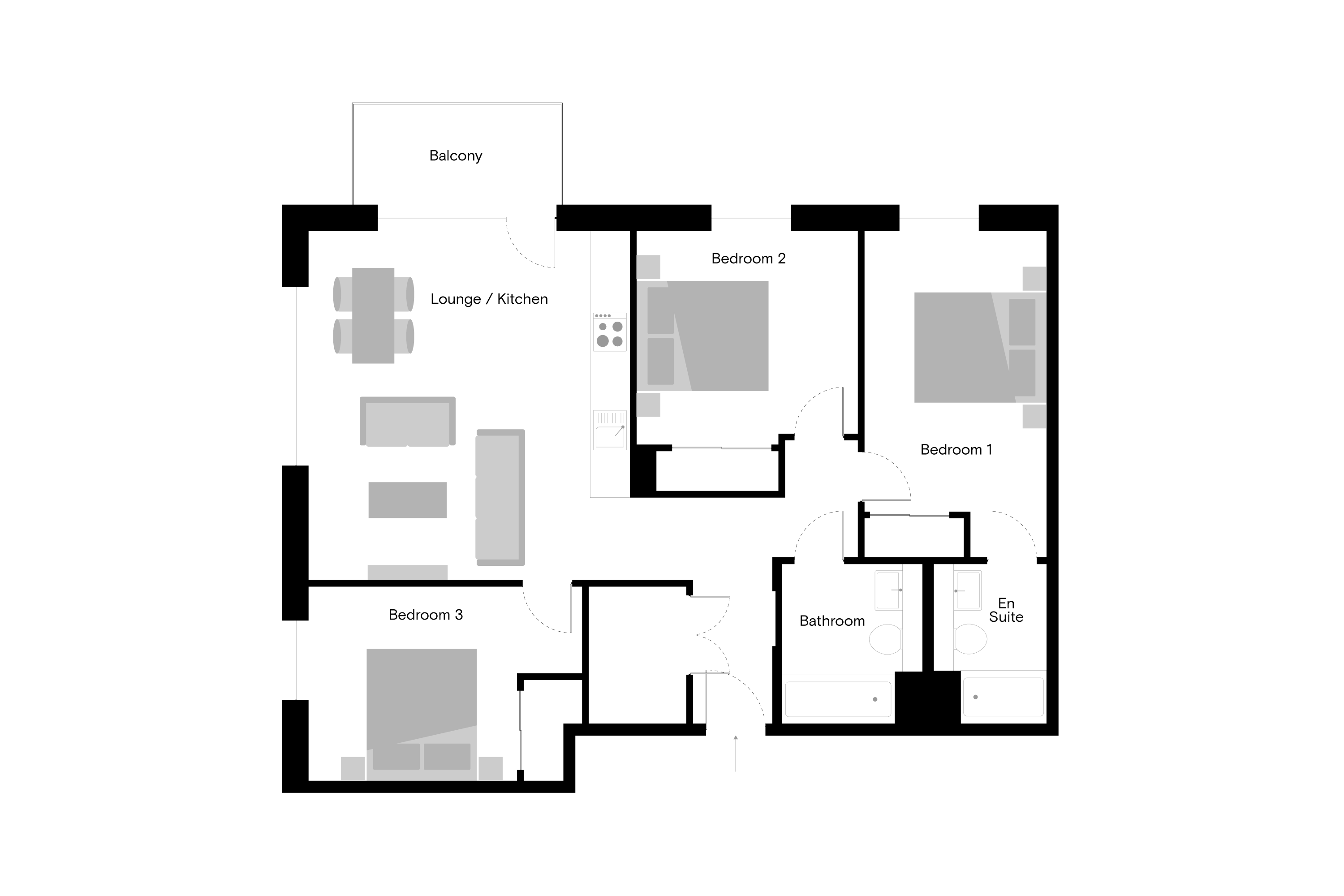 The Kell - 3 Bed - Floorplan