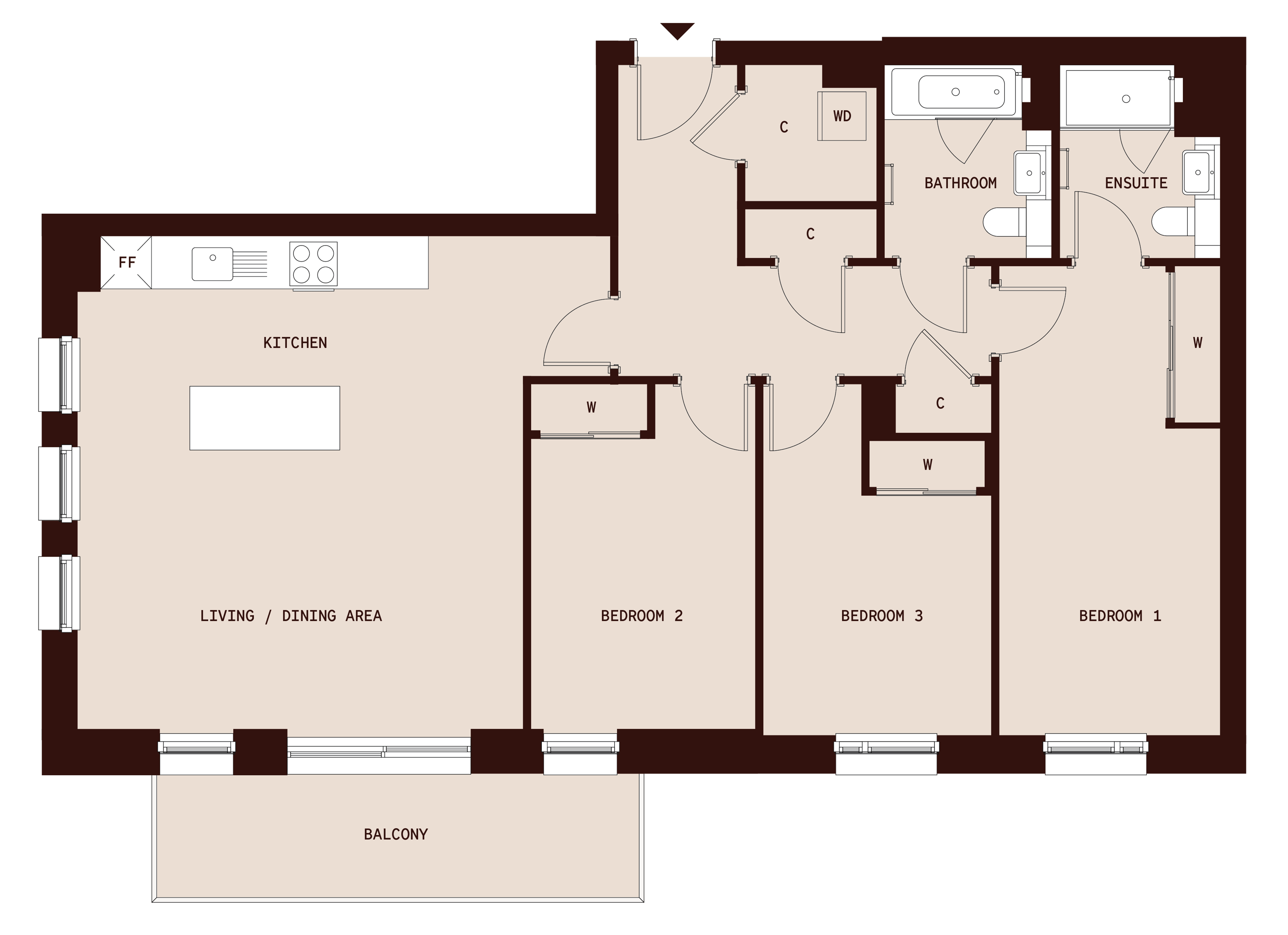 The Draper - 3 Bed - Floorplan