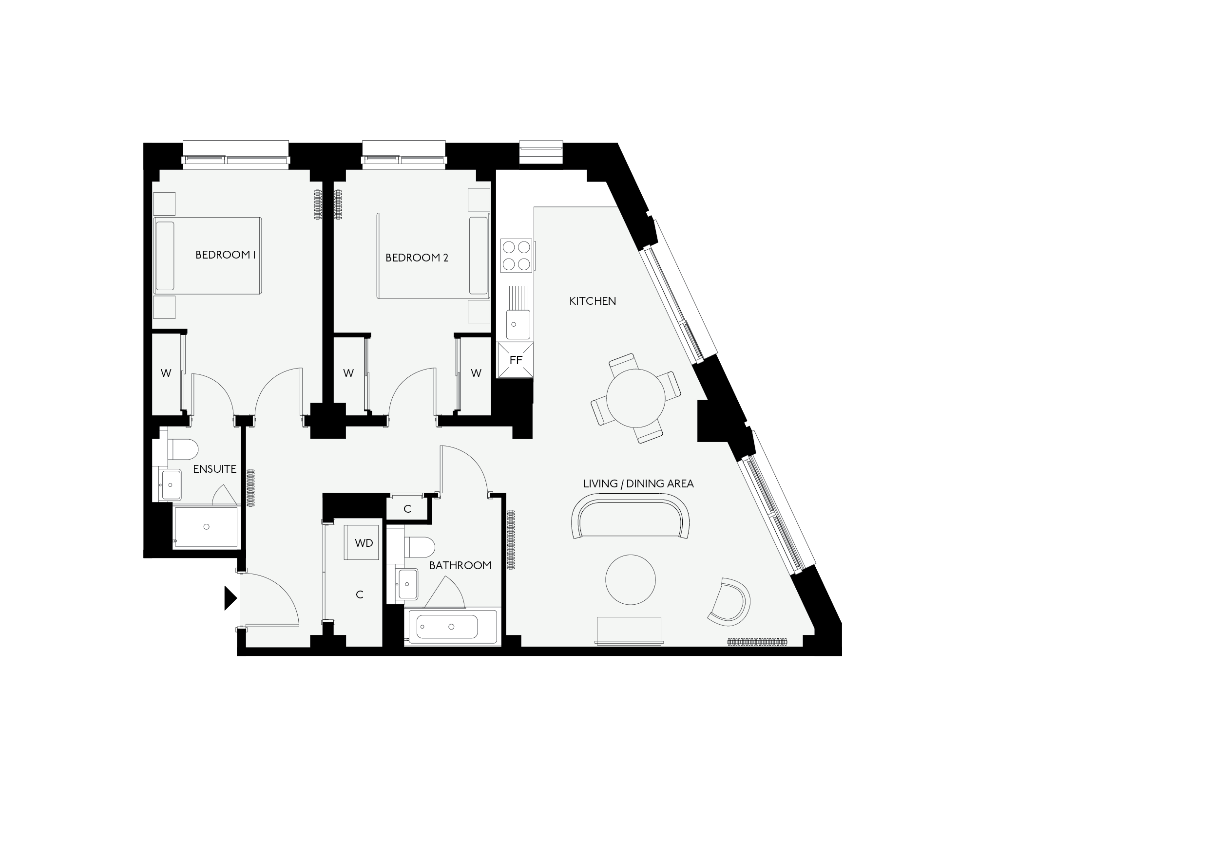 The Eades - 2 Bed - Floorplan