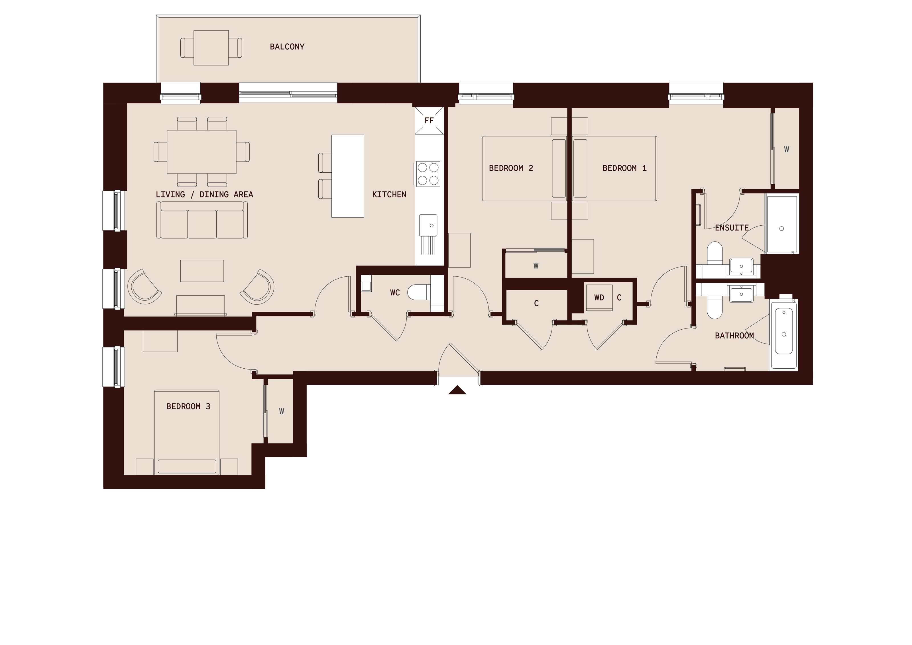 The Draper - 3 Bed - Floorplan